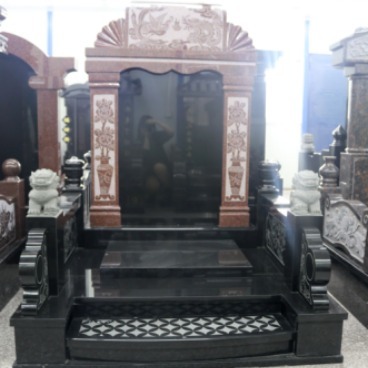 富士石材墓碑廠家工廠直銷FS-120山西黑龍鳳浮雕傳統(tǒng)墓碑,加工精細品質(zhì)一流